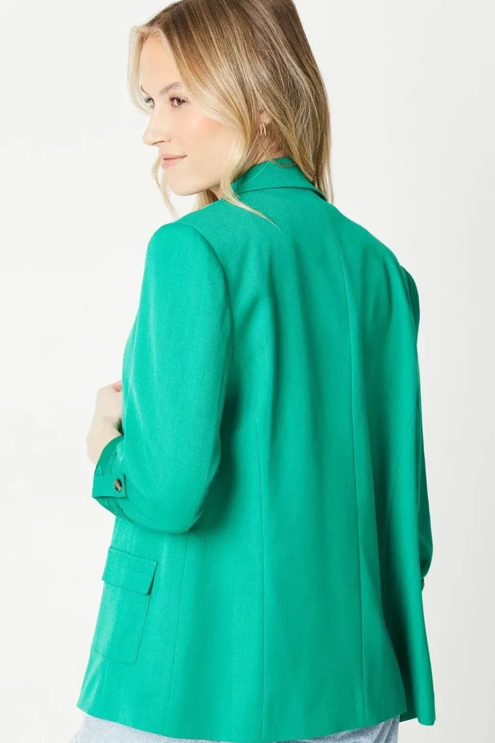 Longline Pocket Detail Double Breasted Blazer