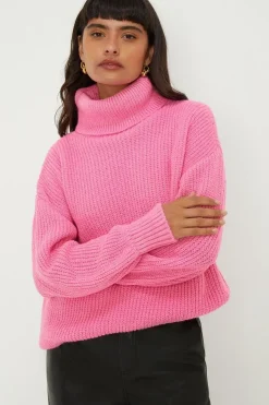 Longline Roll Neck Chunky Jumper