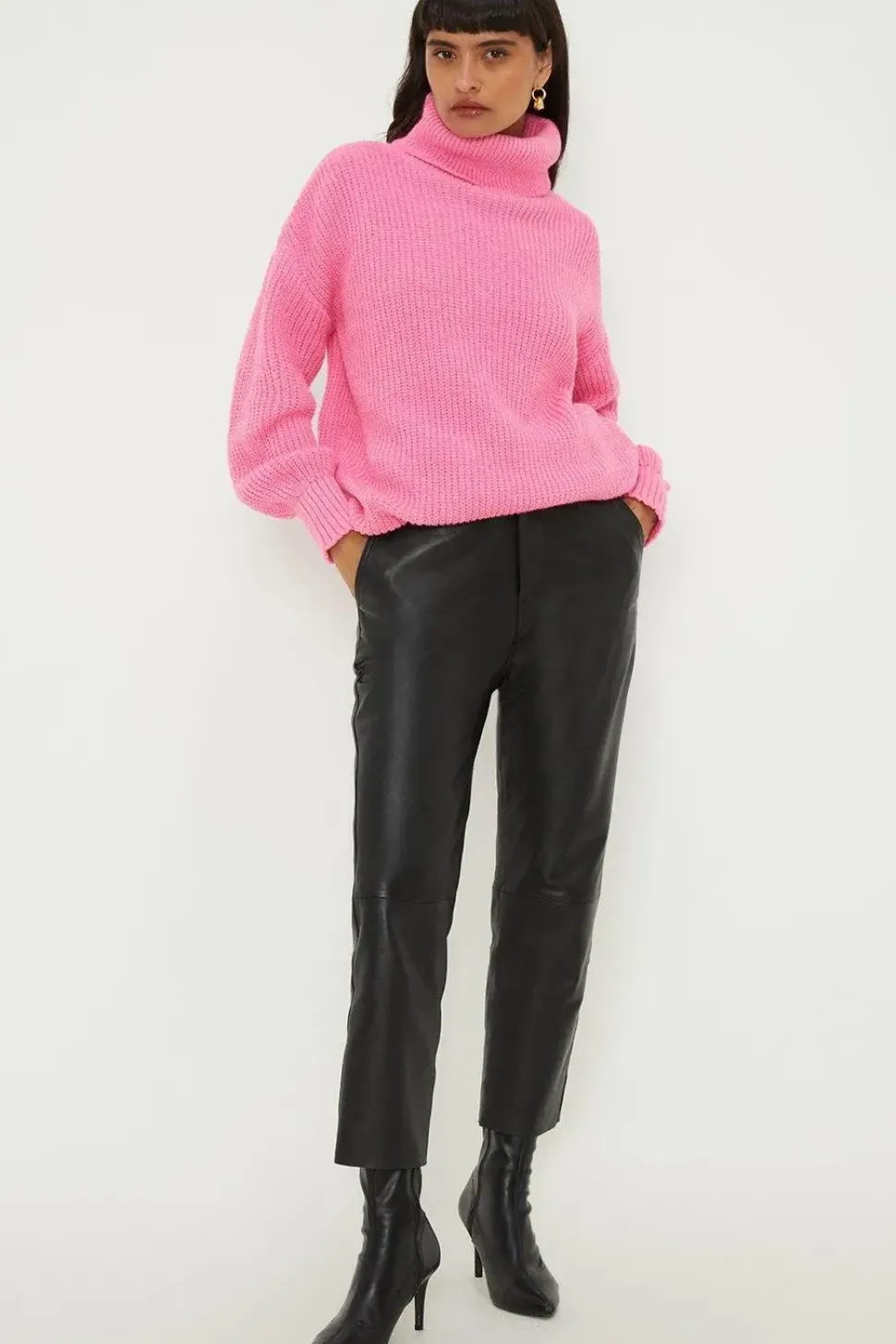 Longline Roll Neck Chunky Jumper