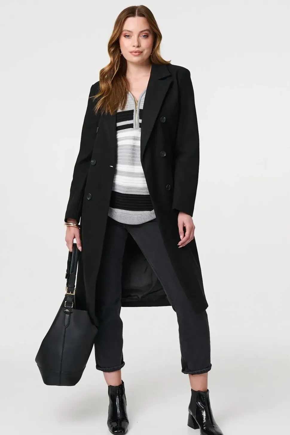 Longline Tailored Button Front Coat