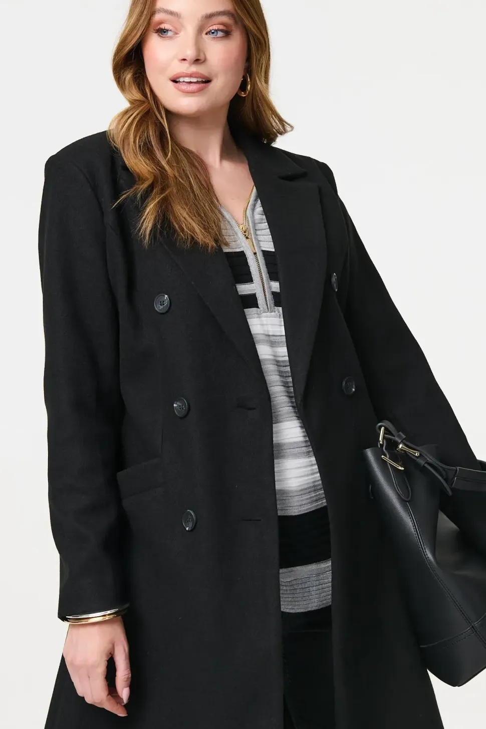 Longline Tailored Button Front Coat