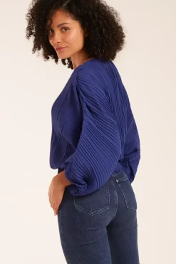 Long Sleeve Pleated Top