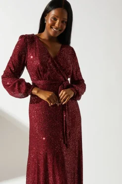 Long Sleeve Sequin Maxi Dress