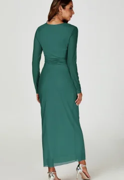 Long Sleeves Mesh Maxi Dress