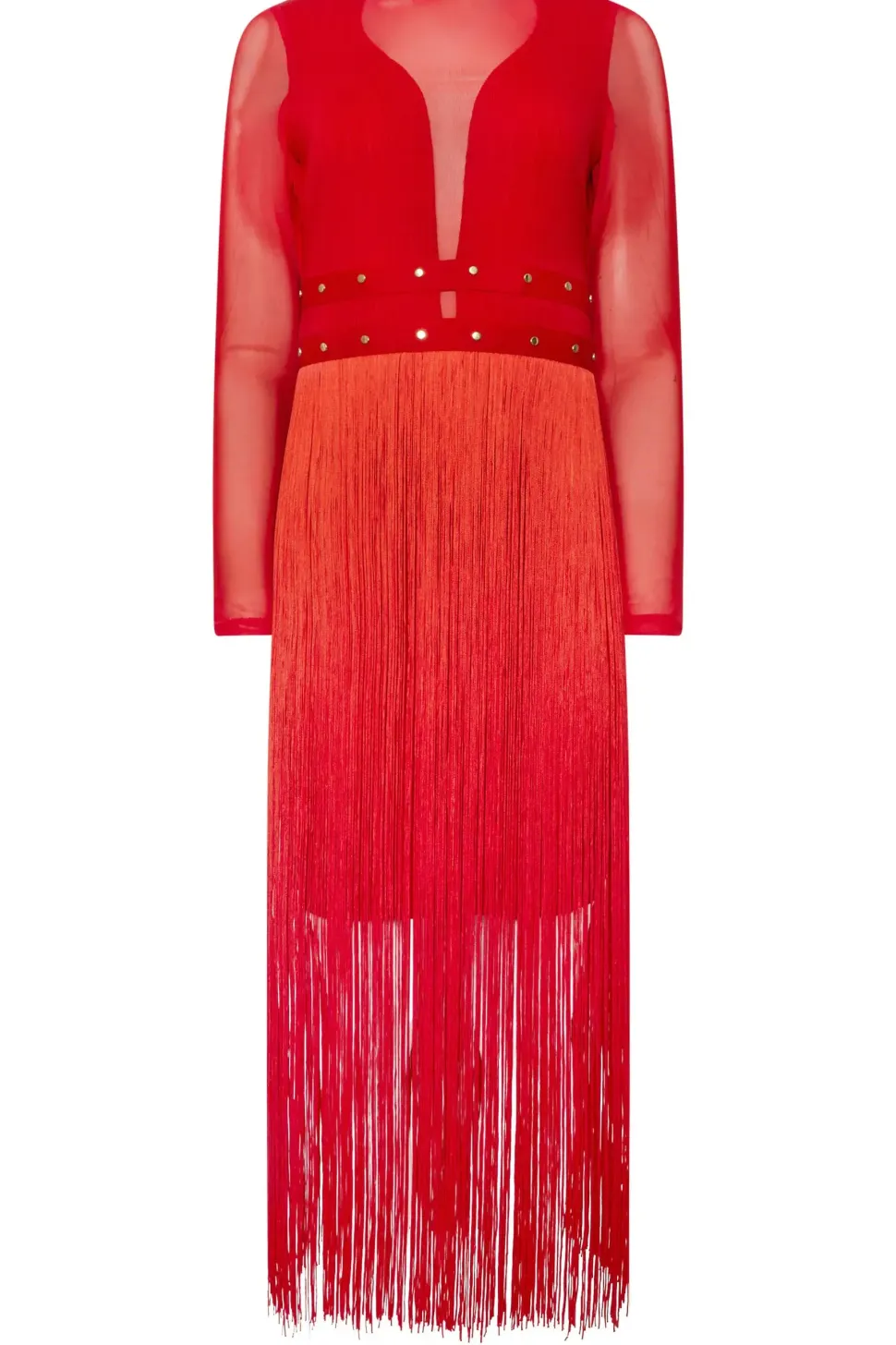 Long Sleeve Tassel Midi Dress