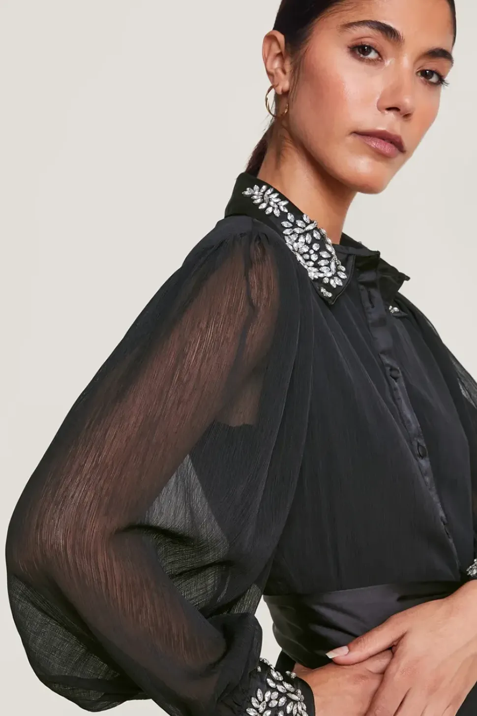 Lorenna Embellished Shirt Dress