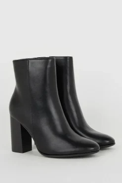Louisa Round Toe Stacked Heel Ankle Boots