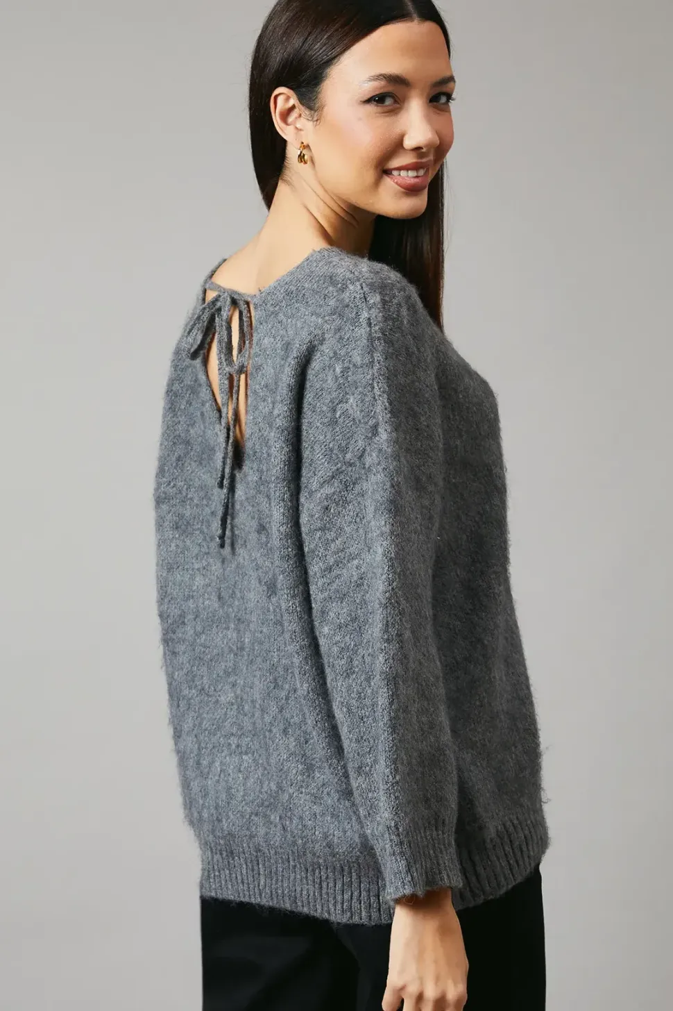 Low Tie Back Slouchy Jumper