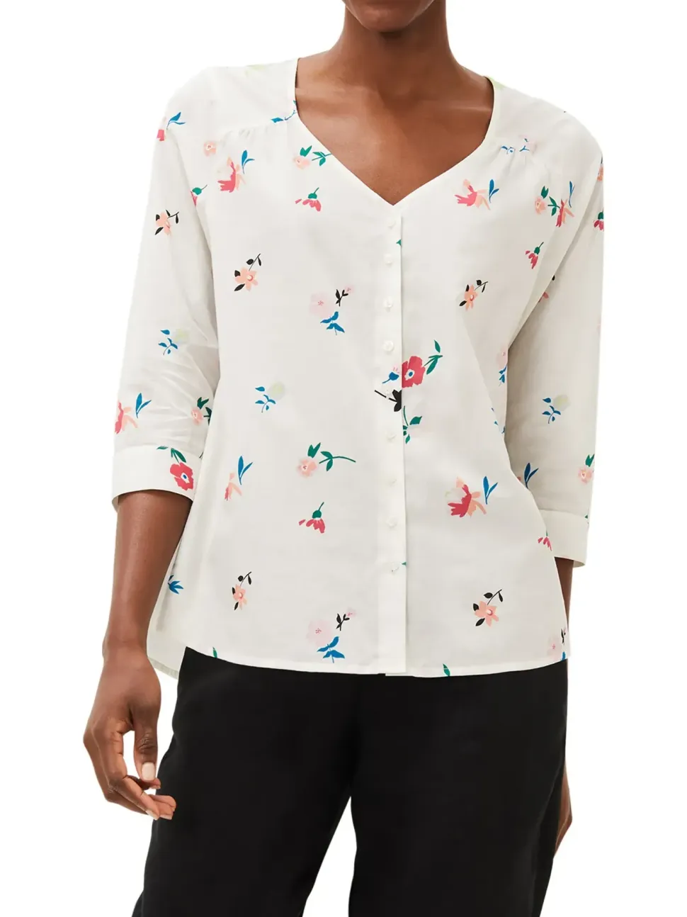 Luca Floral Cotton Blouse-Floral