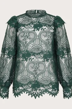 Lucy Lace Long Sleeve Blouse Teal