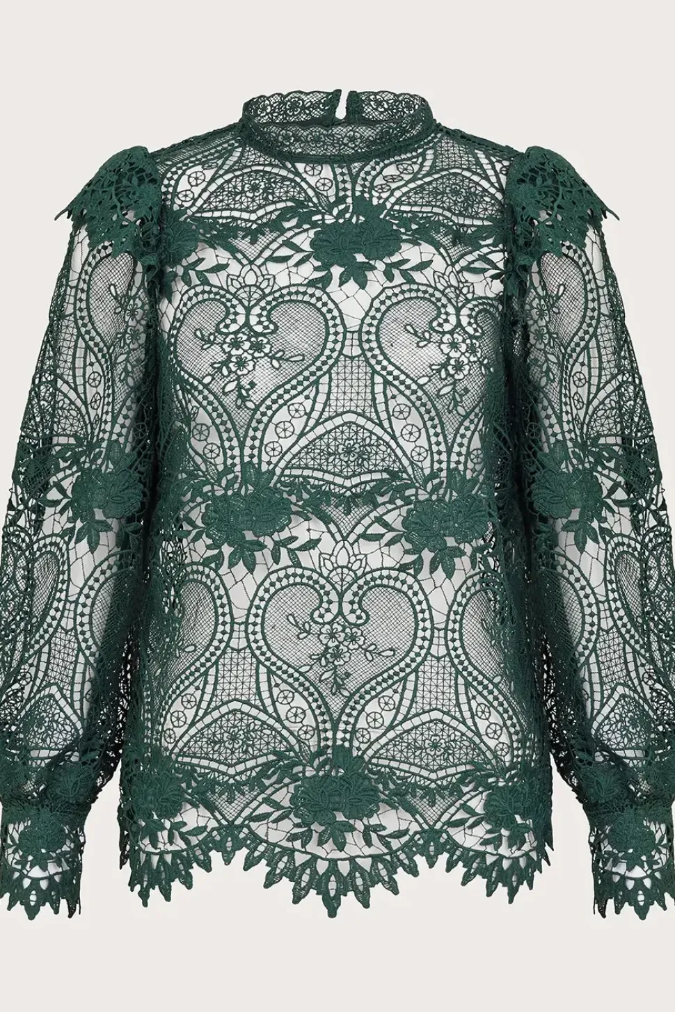 Lucy Lace Long Sleeve Blouse Teal