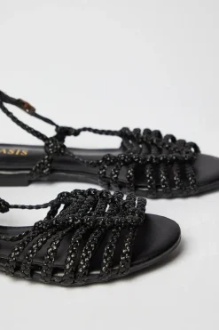 Luna Plaited Slingback Flat Sandals
