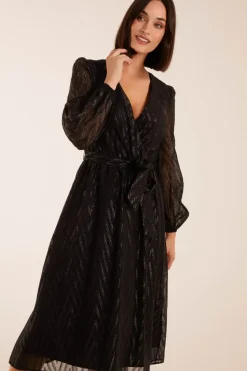 Lurex Wrap Midi Dress