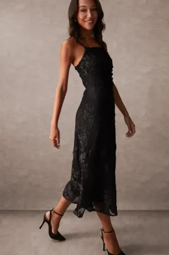 Luxe Ruched Devore Midi Dress