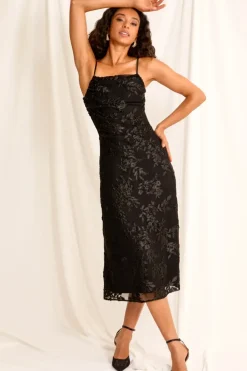Luxe Ruched Devore Midi Dress