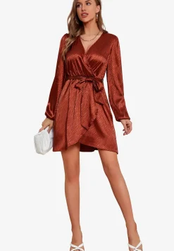 Luxury Long Sleeve Wrap Top Mini Dress