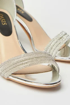 Macleaya Diamante Block Heel Sandals