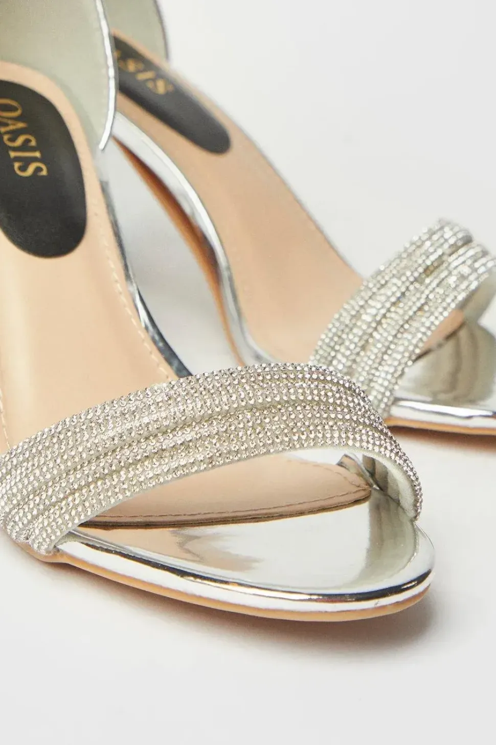 Macleaya Diamante Block Heel Sandals