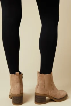 Macy Faux Suede Block Heeled Chelsea Boot