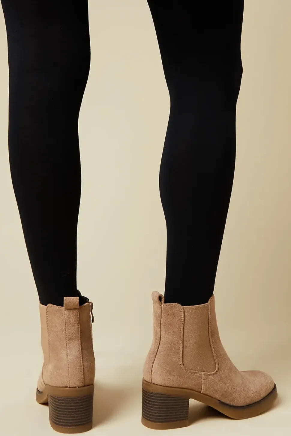 Macy Faux Suede Block Heeled Chelsea Boot