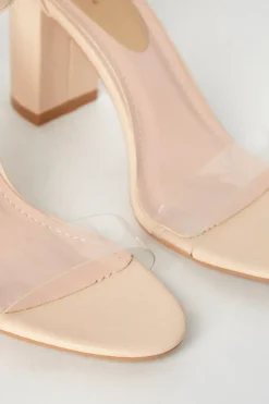 Madeline Vinyl High Block Heeled Sandals
