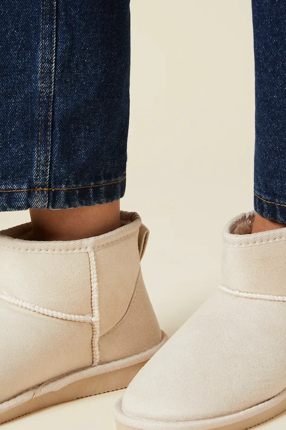 Mae Suedette Faux Fur Lined Mini Cosy Ankle Boots