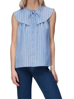 Maggie Stripe Collar Top-Striped