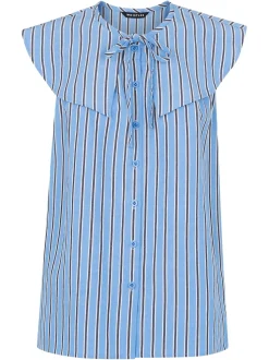 Maggie Stripe Collar Top-Striped
