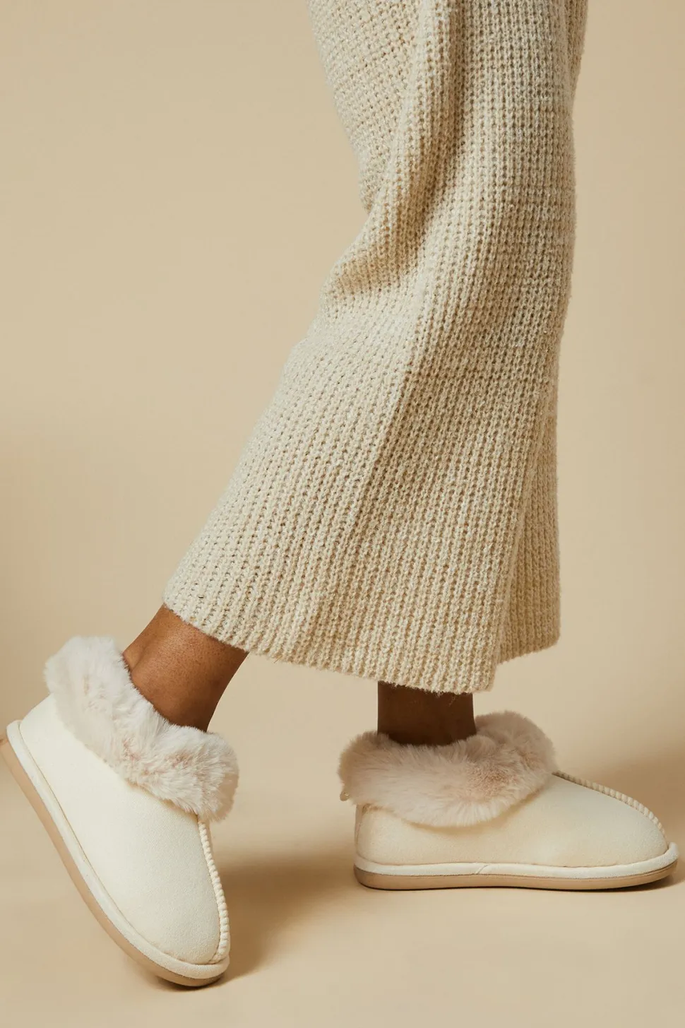 Maggi Suedette Faux Fur Lined Bootie Slippers