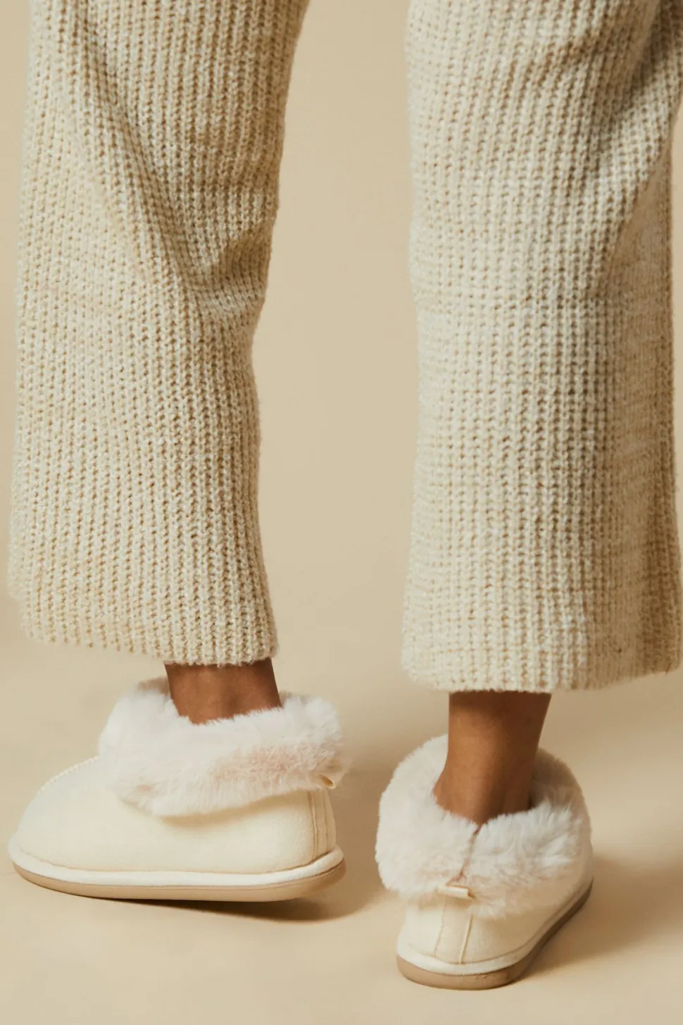 Maggi Suedette Faux Fur Lined Bootie Slippers