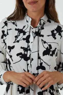 Mandarin Collar High Low Mini Dress