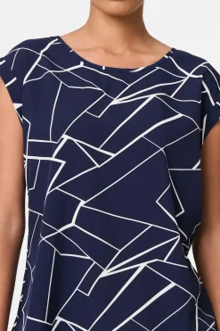 Marble Print Cap Sleeve Shell Top