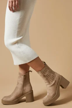 Margary Faux Suede High Block Heel Platform Ankle Boot