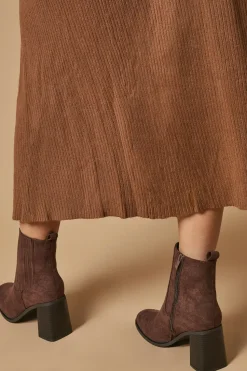 Maria Faux Suede High Block Heel Chelsea Boots