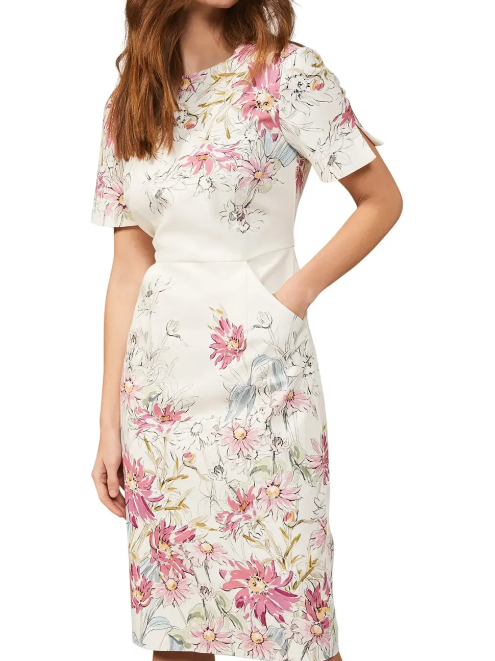 Marie Floral Fitted Dress-Floral