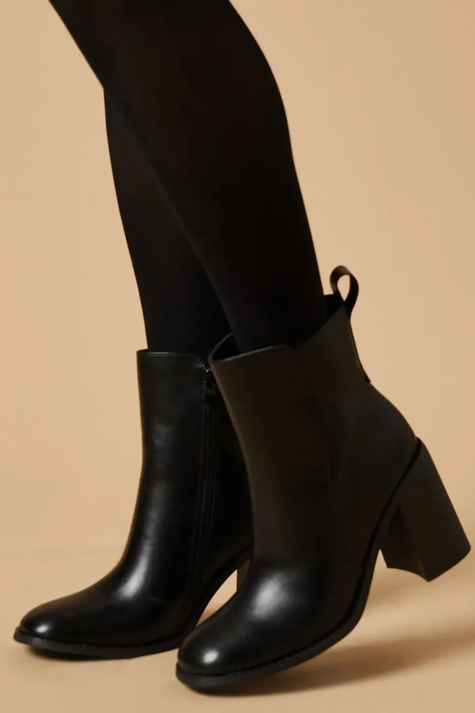 Marisol Square Toe High Block Heel Ankle Boot