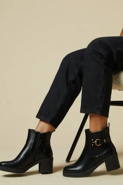 Marla Metal Detail Medium Block Heel Chelsea Ankle Boot
