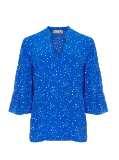 Marla Spot Tiered Sleeve Blouse-Polka Dot