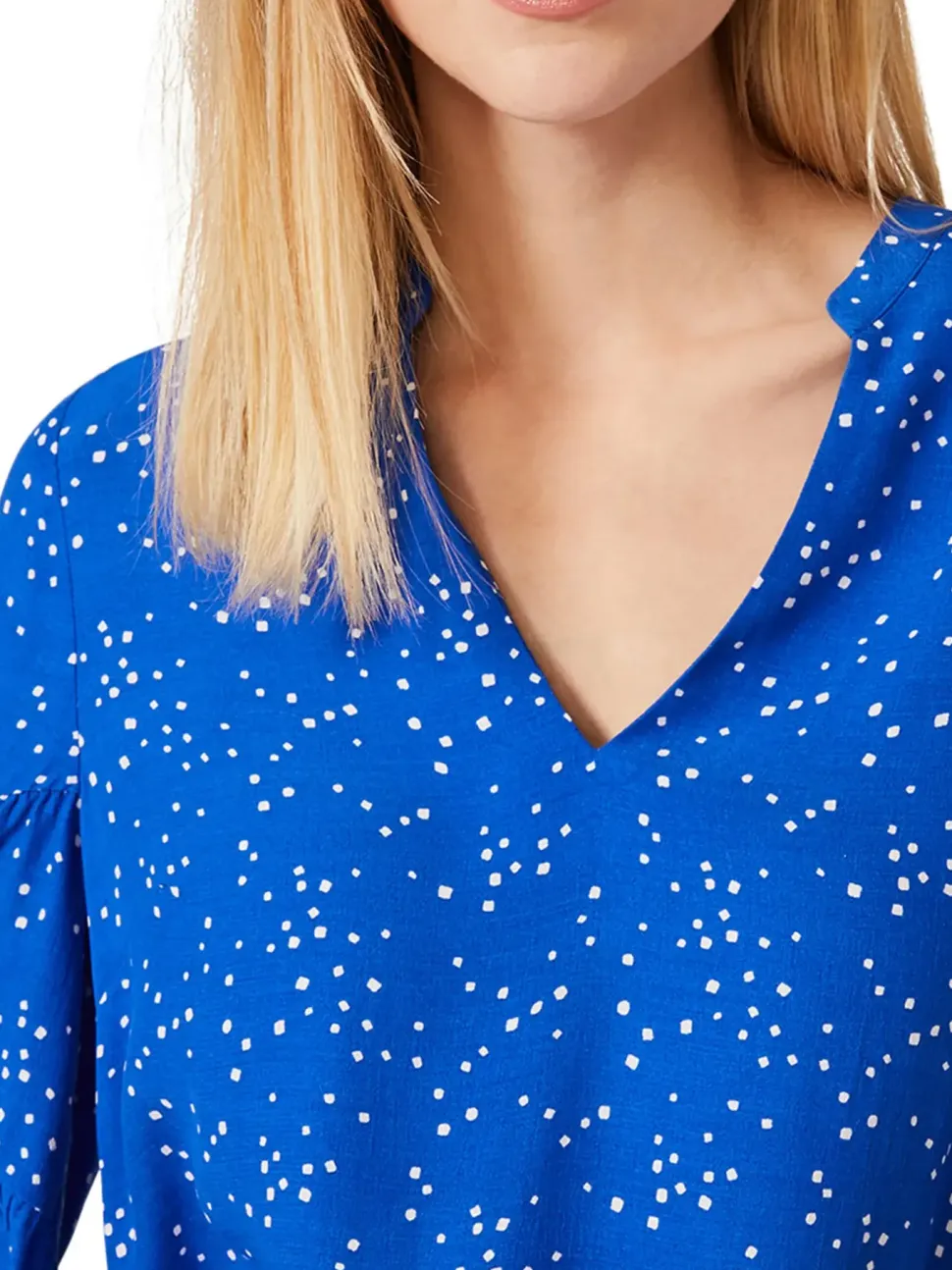 Marla Spot Tiered Sleeve Blouse-Polka Dot