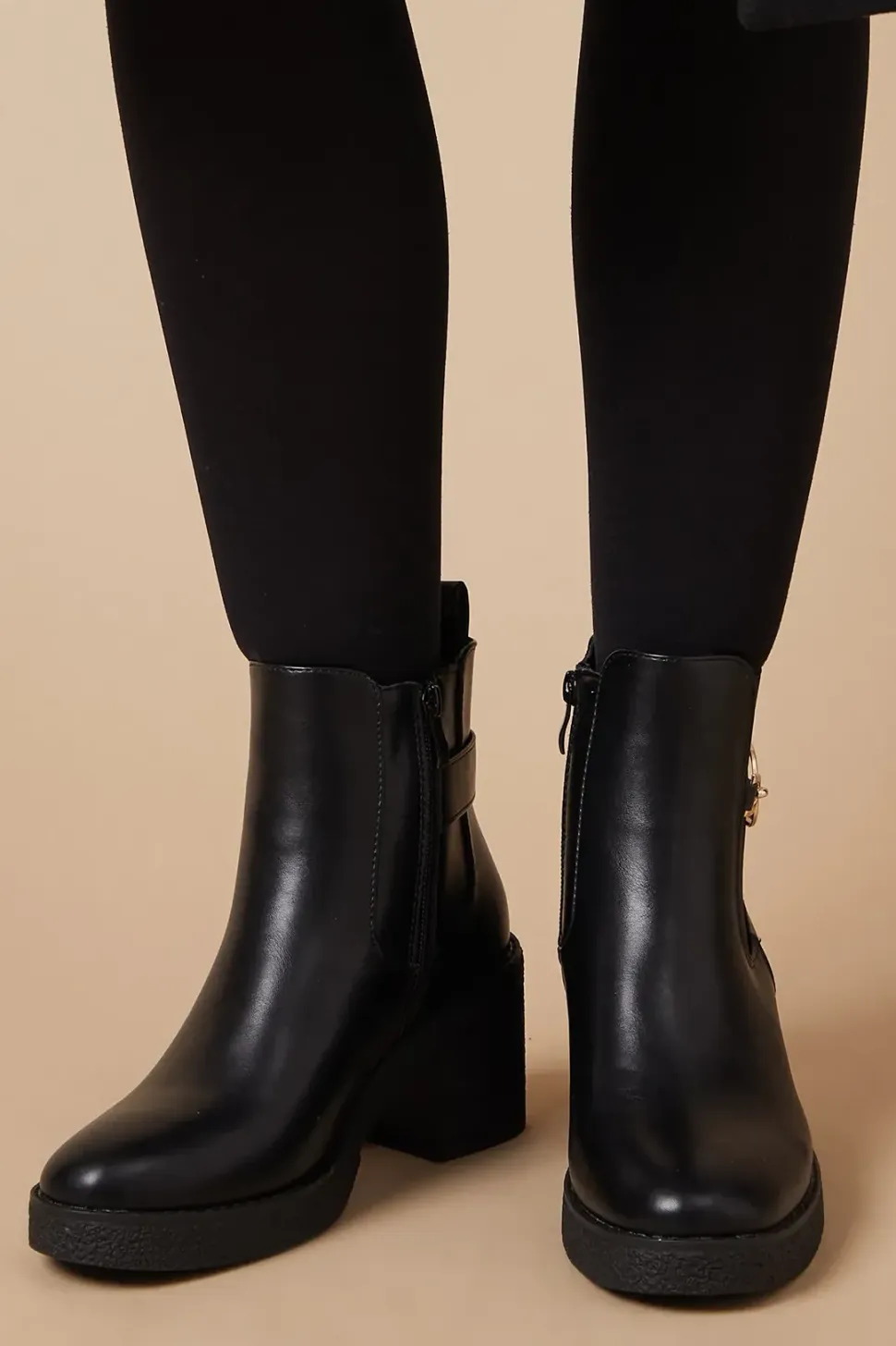 Marley Stirrup Detail Medium Chunky Heel Chelsea Ankle Boot