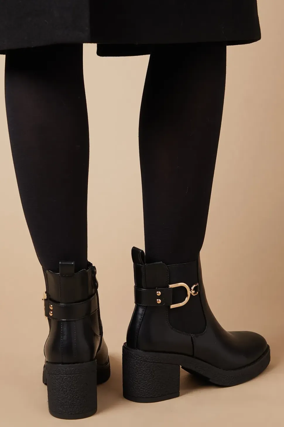 Marley Stirrup Detail Medium Chunky Heel Chelsea Ankle Boot