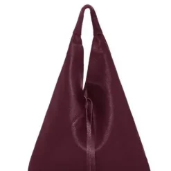 Maroon Pebbled Boho Leather Bag | BYLYE