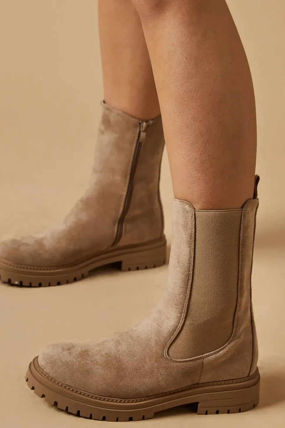 Martine Faux Suede Chunky Ankle Boots