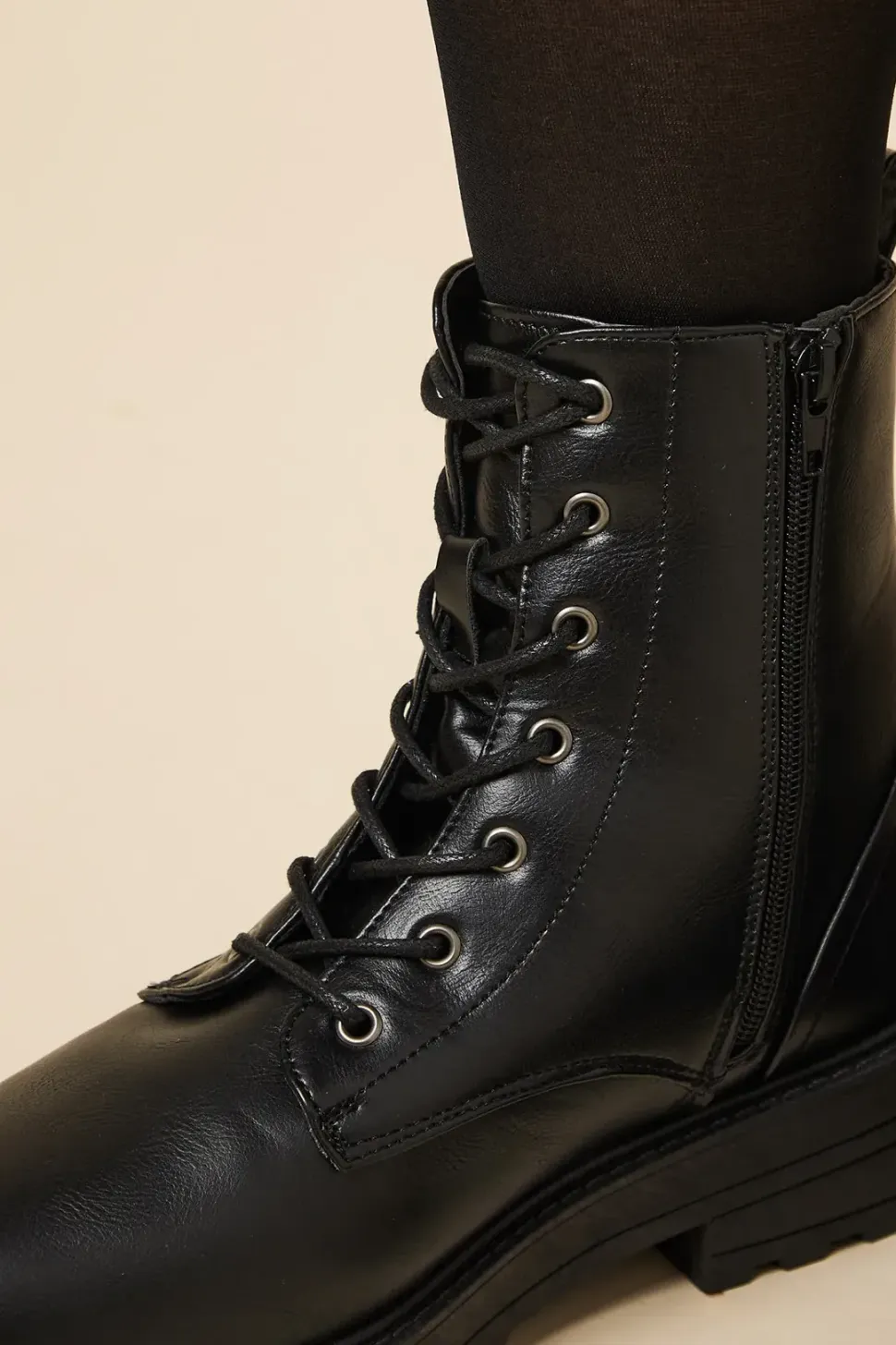 Maryam Lace Up Chunky Ankle Boot