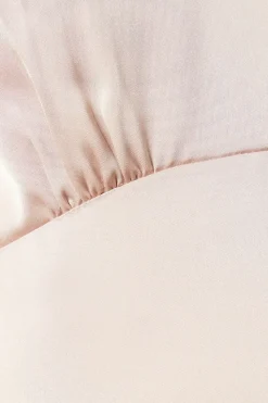 Maternity Blouson Sleeve Satin Bridesmaids Maxi Dress