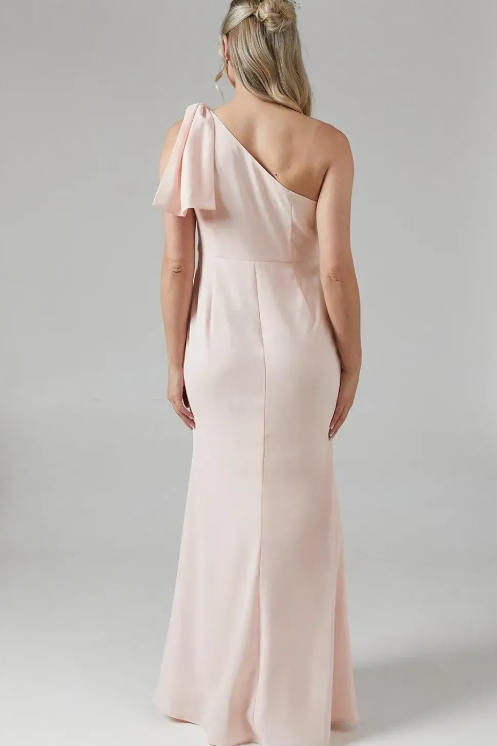Maternity Bow One Shoulder Bridesmaid Maxi Dress