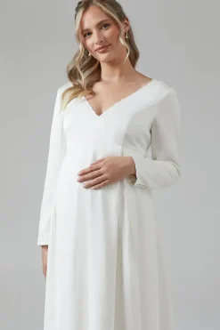 Maternity Chiffon Overlayer Long Sleeve Wedding Dress