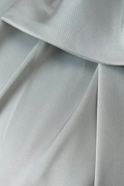 Maternity One Shoulder Bow Satin Maxi Bridesmaid Dress