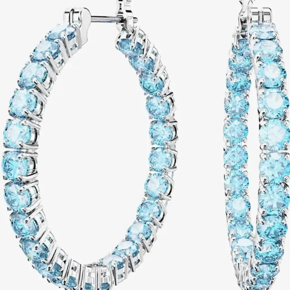 Matrix Blue Cubic Zirconia Hoop Earrings 5647446