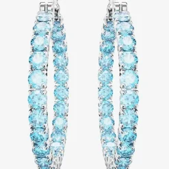 Matrix Blue Cubic Zirconia Hoop Earrings 5647446